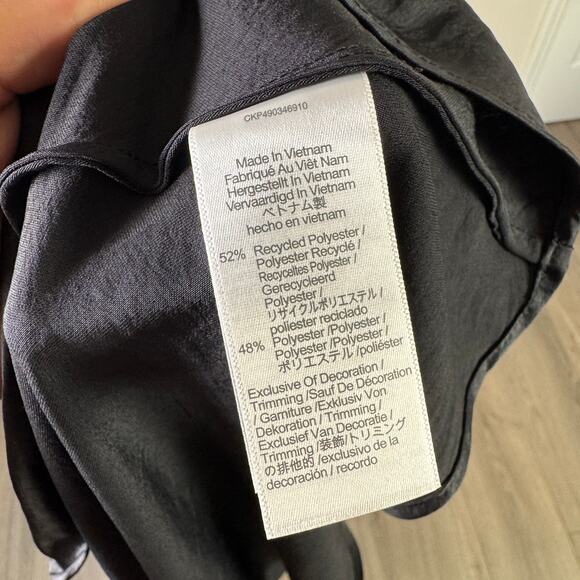 Madewell Satin Circle Slip Skirt WMNS 0 True Black Drapey Swingy Back Zip Flare - Picture 8 of 10